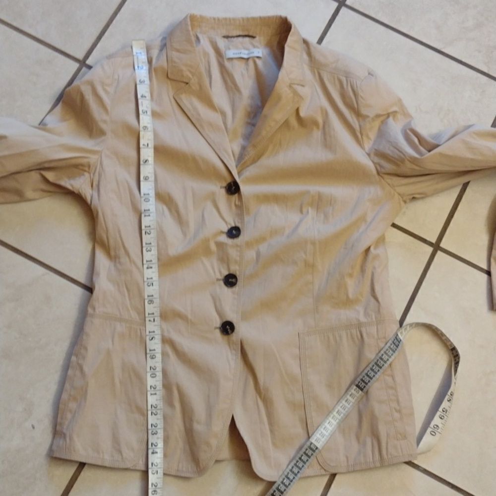 Rene Lezard cotton blend fitted blazer jacket cream color with buttons size 6 - Picture 9 of 10